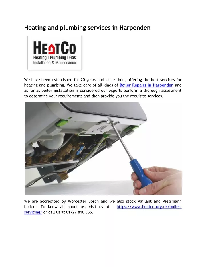 heating and plumbing services in harpenden