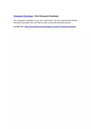 sharepoint developer hire sharepoint developer