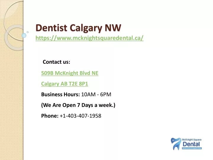 dentist calgary nw https www mcknightsquaredental ca