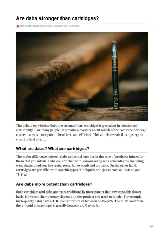 are dabs stronger than cartridges