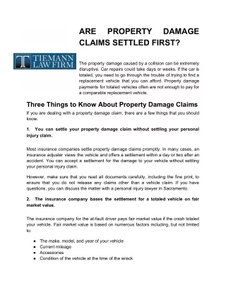 are claims settled first