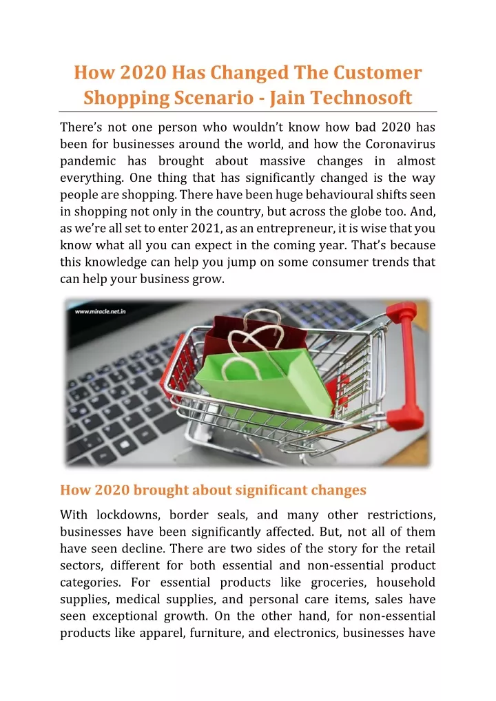 how 2020 has changed the customer shopping