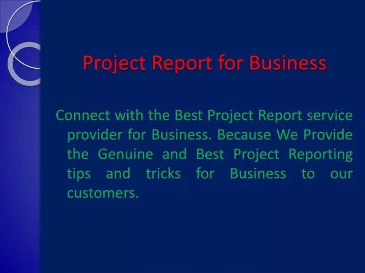 project report for business