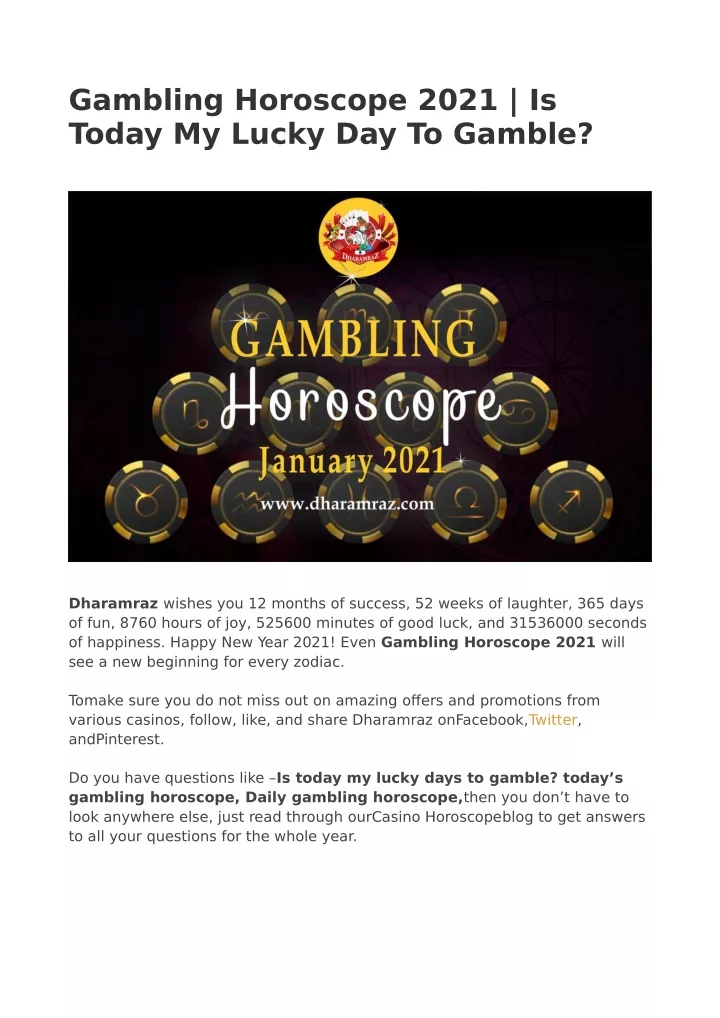 gambling horoscope 2021 is today my lucky