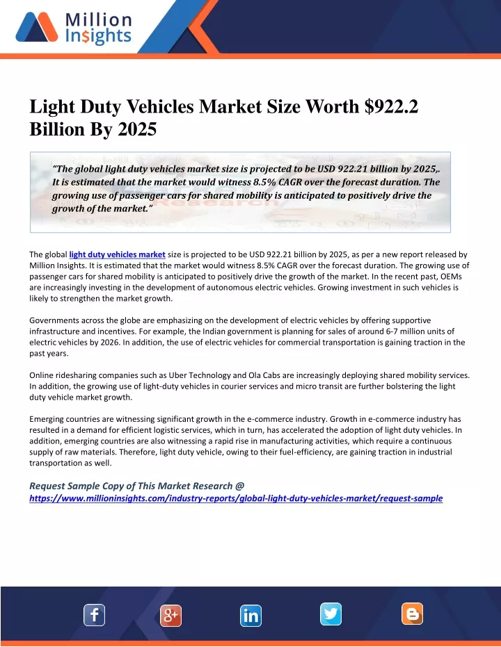 light duty vehicles market size worth