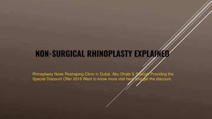 non surgical rhinoplasty explained