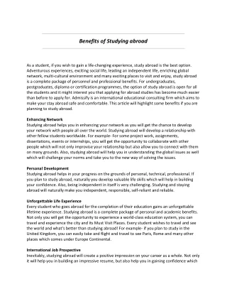 benefits of studying abroad