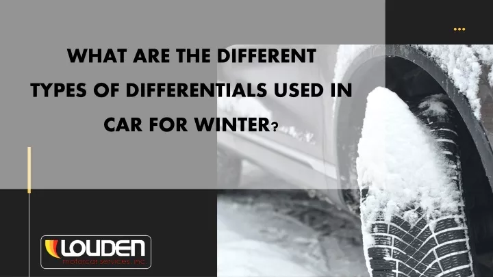 what are the different types of differentials