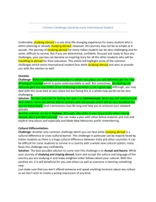 common challenges faced by every international