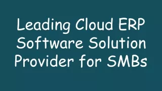 leading cloud erp software solution provider