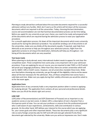 essential documents for study abroad
