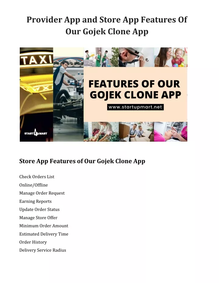provider app and store app features of our gojek