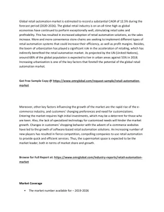 global retail automation market is estimated