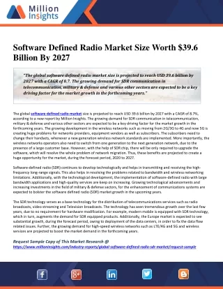 software defined radio market size worth