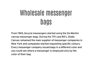 Wholesale messenger bags