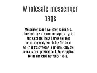 Wholesale messenger bags