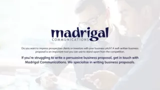 Writing Business Proposals | Madrigal Communications