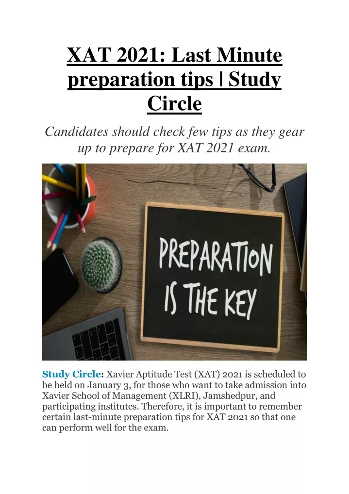 xat 2021 last minute preparation tips study circle