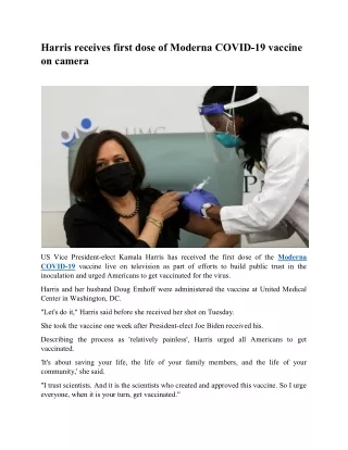 harris receives first dose of moderna covid