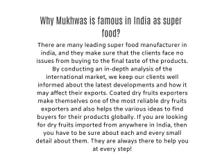 Mukhwas manufacture in India