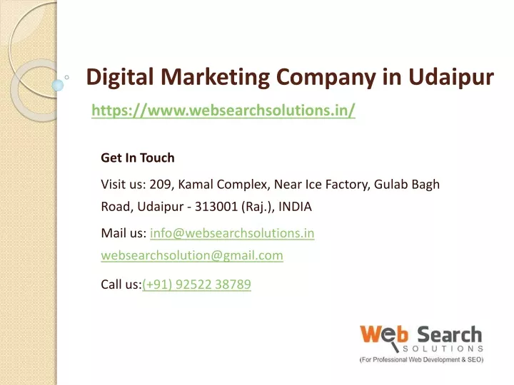 digital marketing company in udaipur https www websearchsolutions in