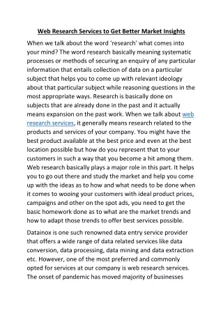 web research services to get better market
