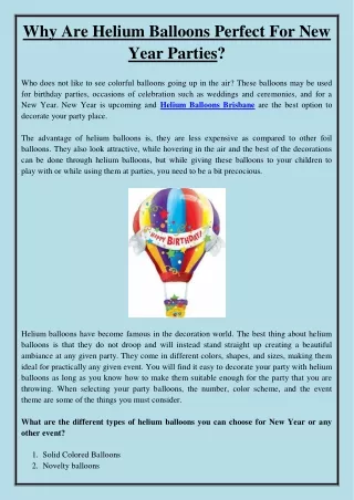 why are helium balloons perfect for new year