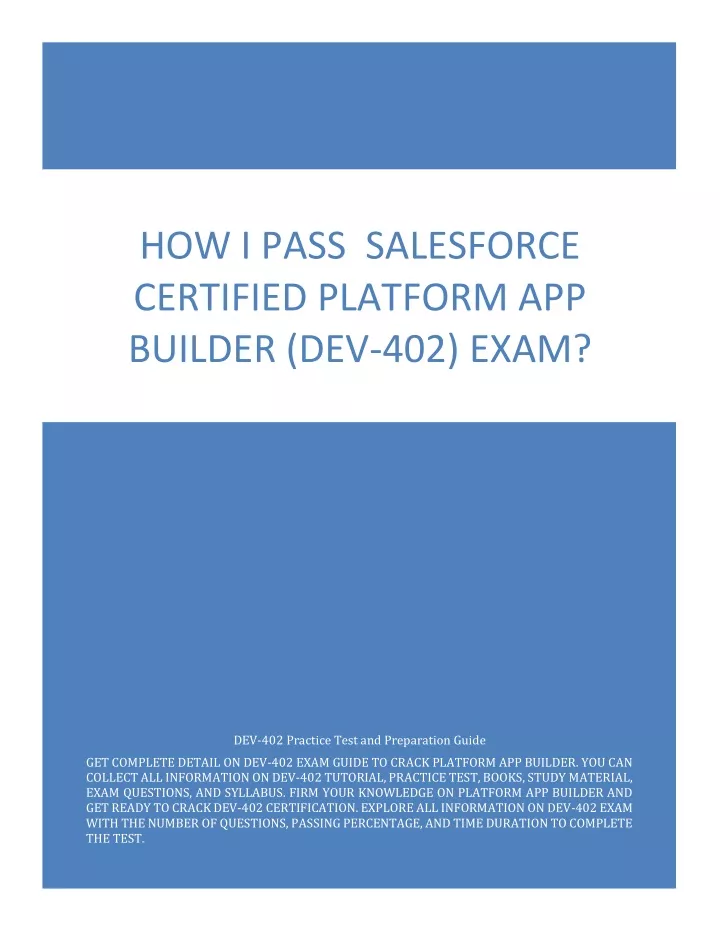 how i pass salesforce certified platform