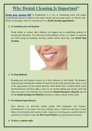 Why Dental Cleaning Is Important?