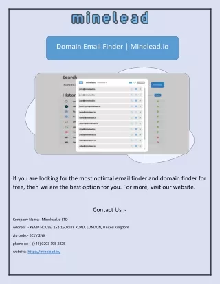 Domain Email Finder | Minelead.io