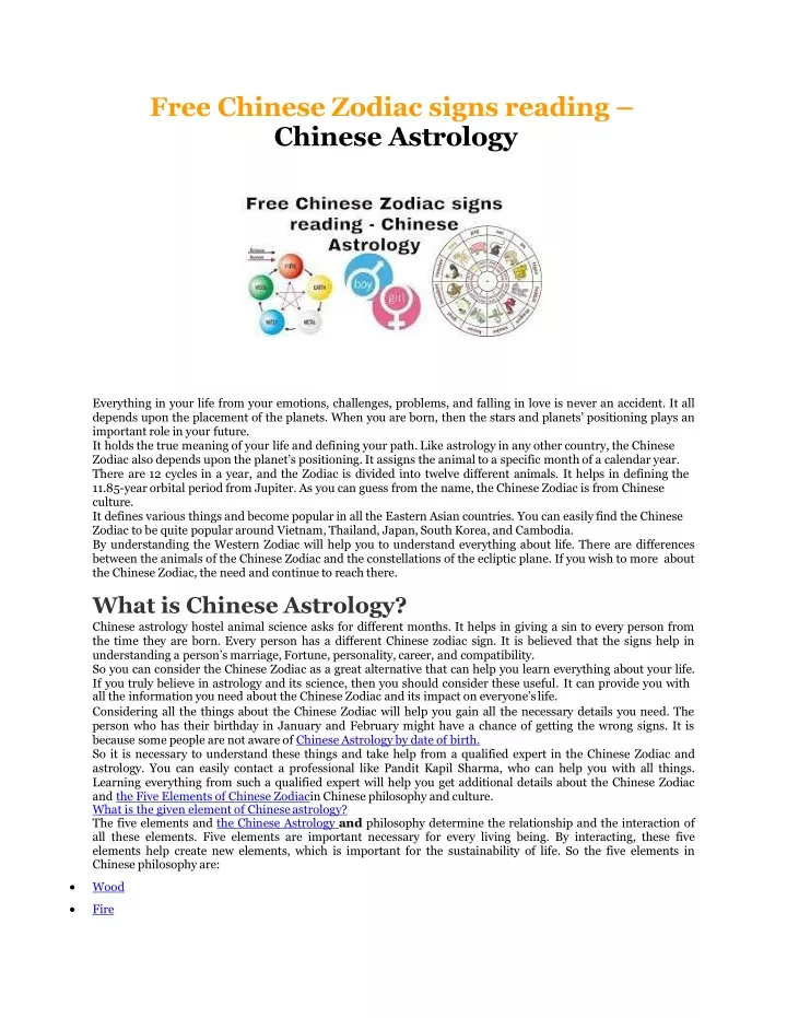 free chinese zodiac signs reading chinese