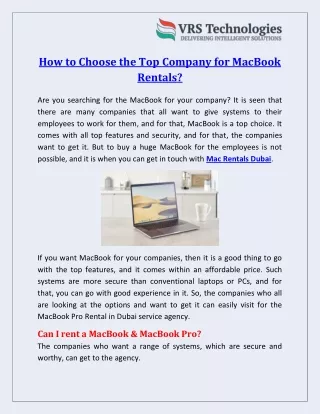 how to choose the top company for macbook rentals