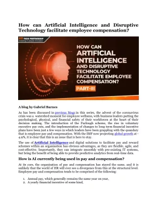 How can Artificial Intelligence and Disruptive Technology facilitate employee compensation? | HR Tech Partnership