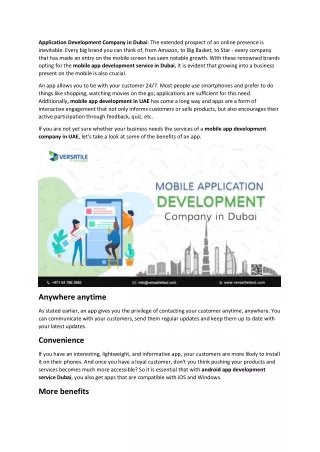 Application development company in dubai