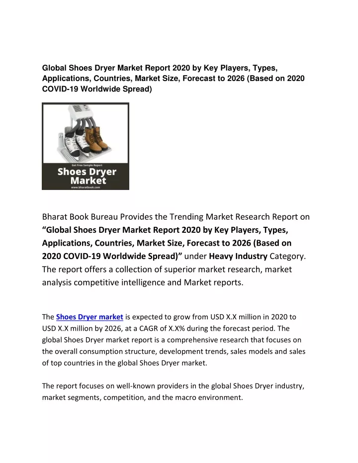 global shoes dryer market report 2020