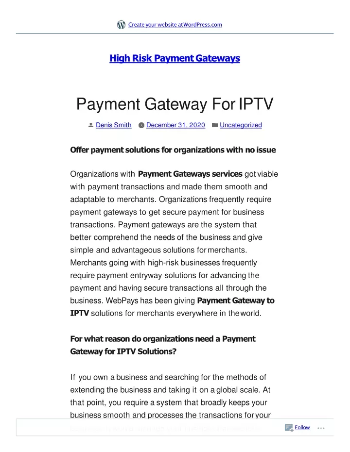 payment gateway for iptv