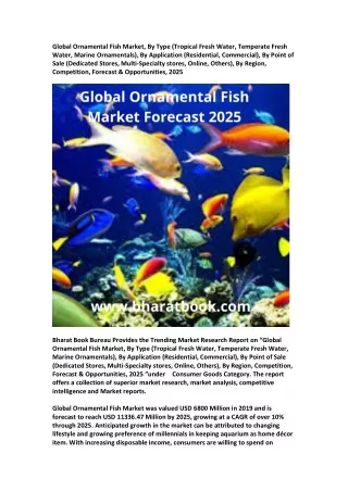 global ornamental fish market by type tropical