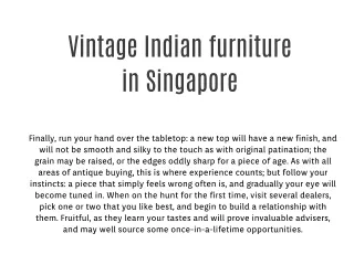 vintage Indian furniture in Singapore