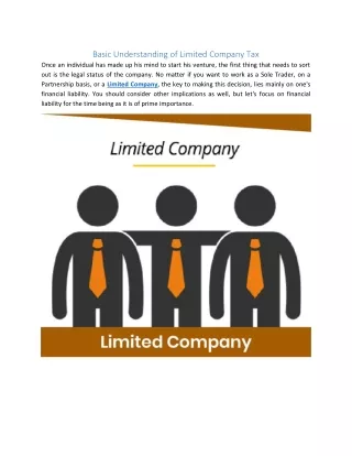 Basic Understanding of Limited Company Tax
