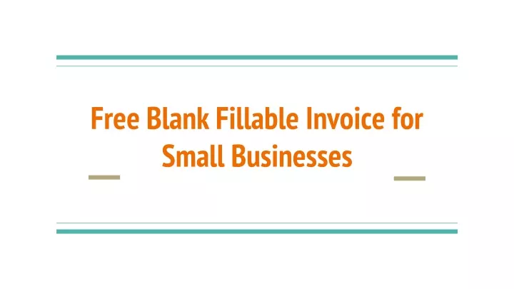 free blank fillable invoice for small businesses