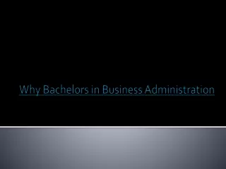 why bachelors in business administration
