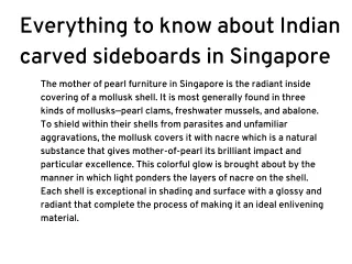 Indian carved sideboards in Singapore