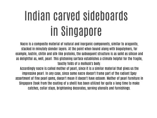Indian carved sideboards in Singapore