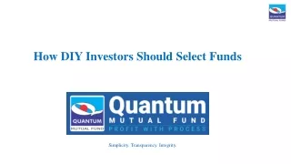 How DIY Investors Should Select Funds