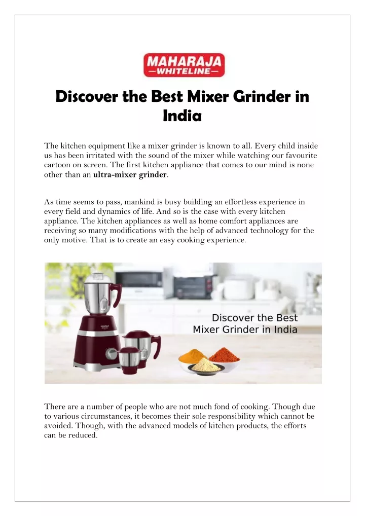 discover the best mixer grinder in india