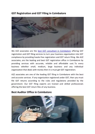 Best Auditing Firm in Coimbatore | Income Tax Filing Service | Accounting and Bookkeeping Services in Coimbatore