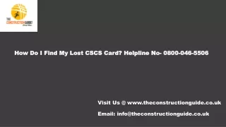 How Do I Find My Lost CSCS Card? Helpline No-0800-046-5506