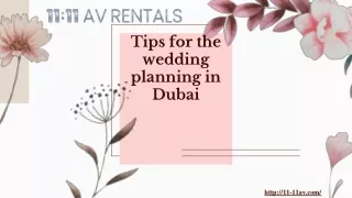 Tips for Wedding Planning in Dubai
