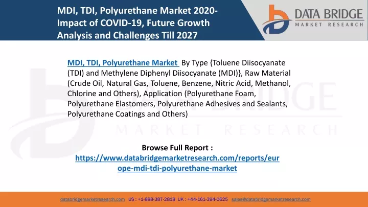 mdi tdi polyurethane market 2020 impact of covid