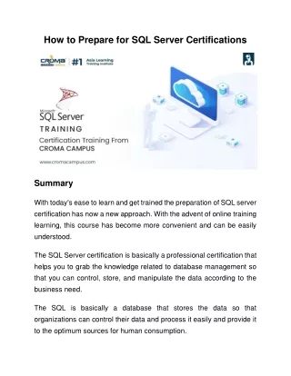 how to prepare for sql server certifications
